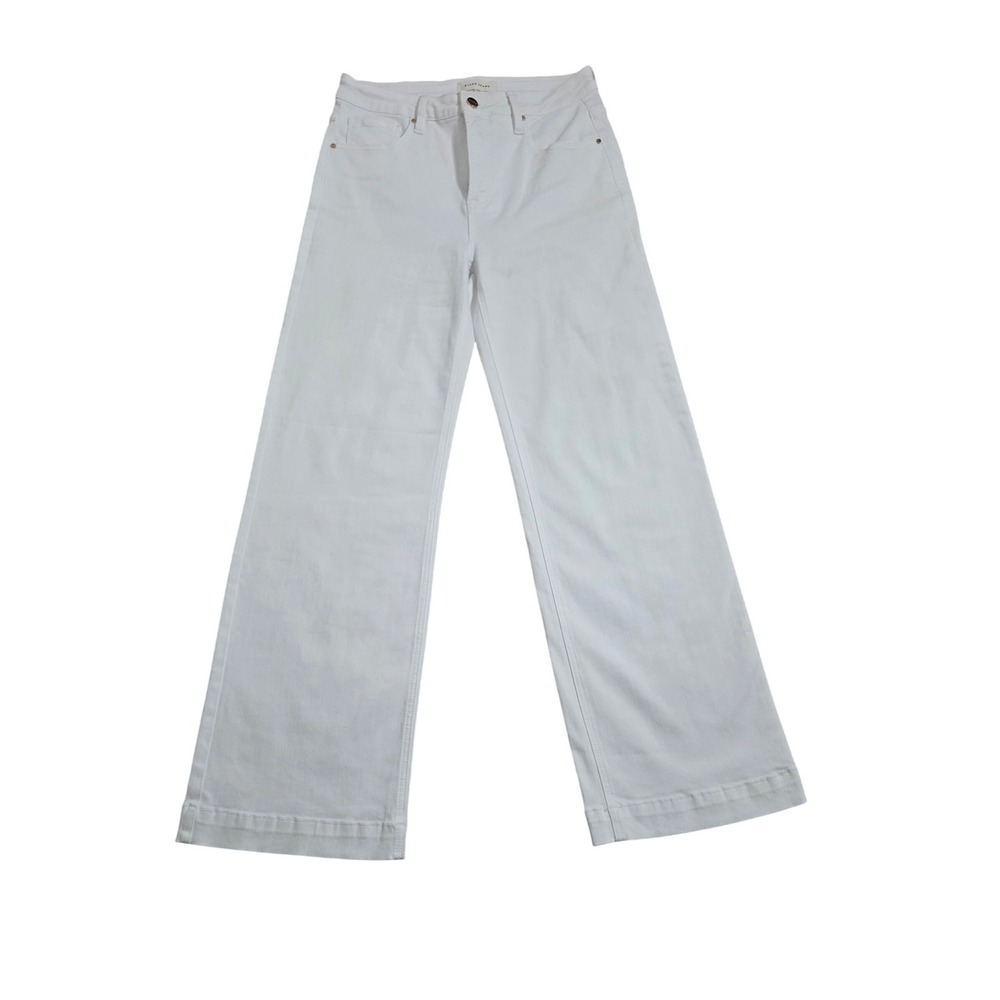 Risen Jeans White High Rise Wide Leg Denim Pants Womens Size 11 30 RDP5444 - Picture 2 of 8